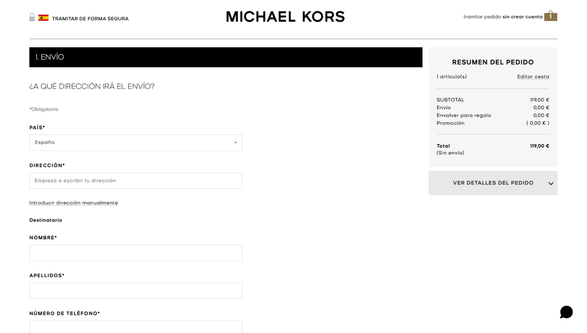 Imagen 11: Usar código promocional en Michael Kors
