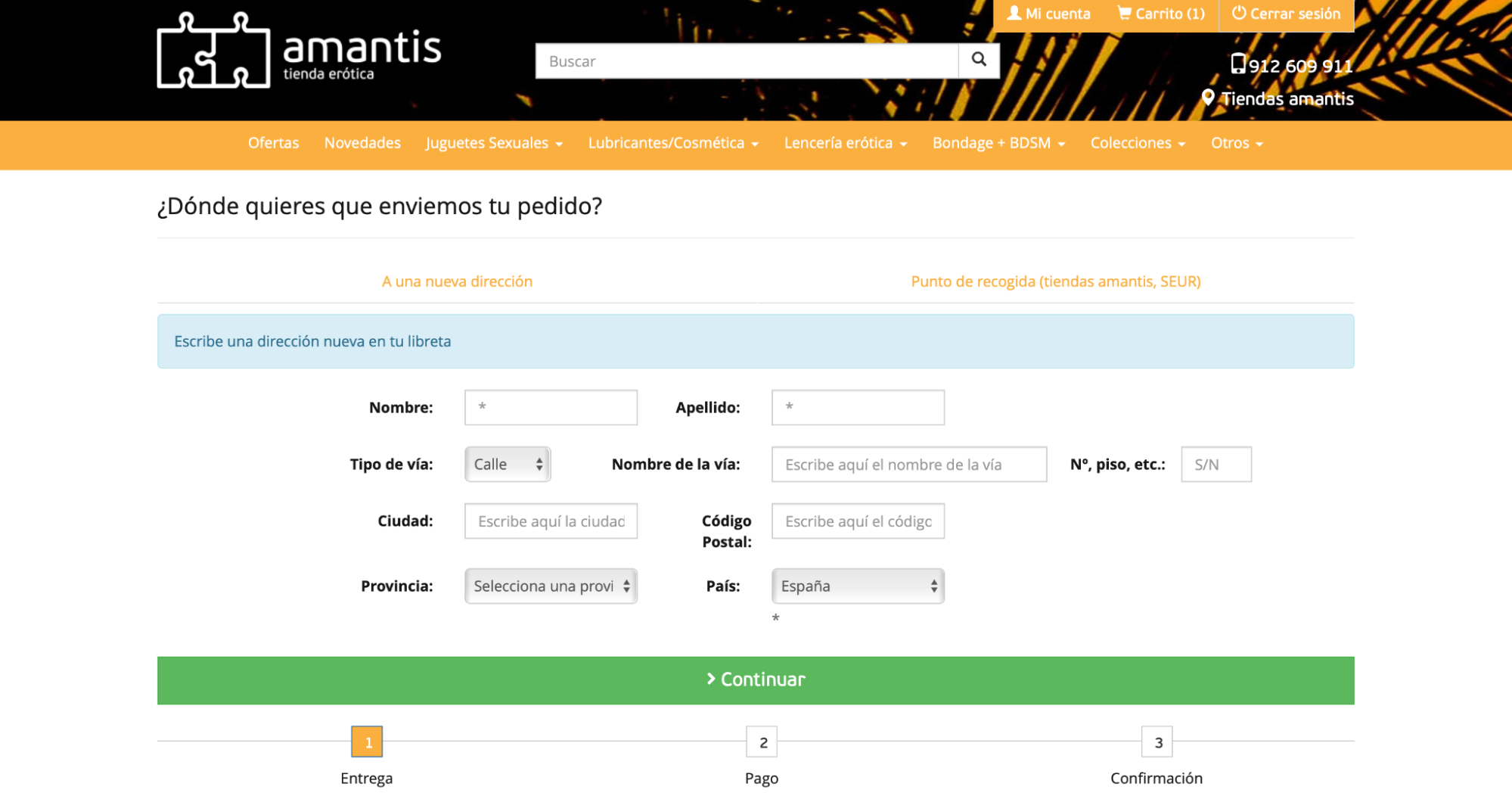 Imagen 9: Usar código promocional en Amantis