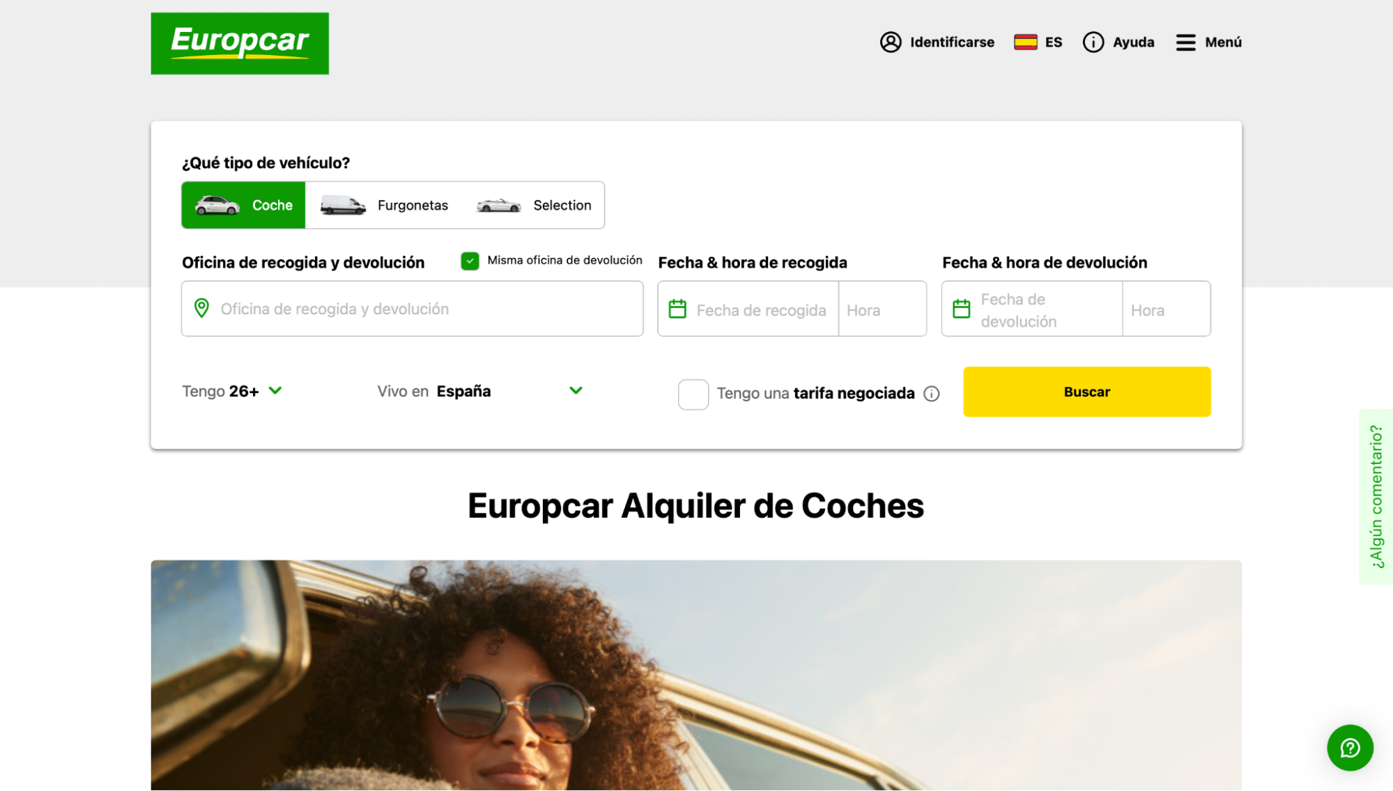 Usar código promocional en Europcar