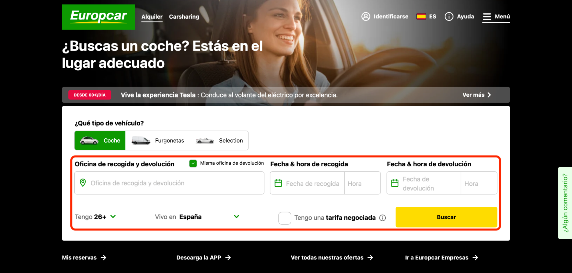 Imagen 6: Usar código promocional en Europcar