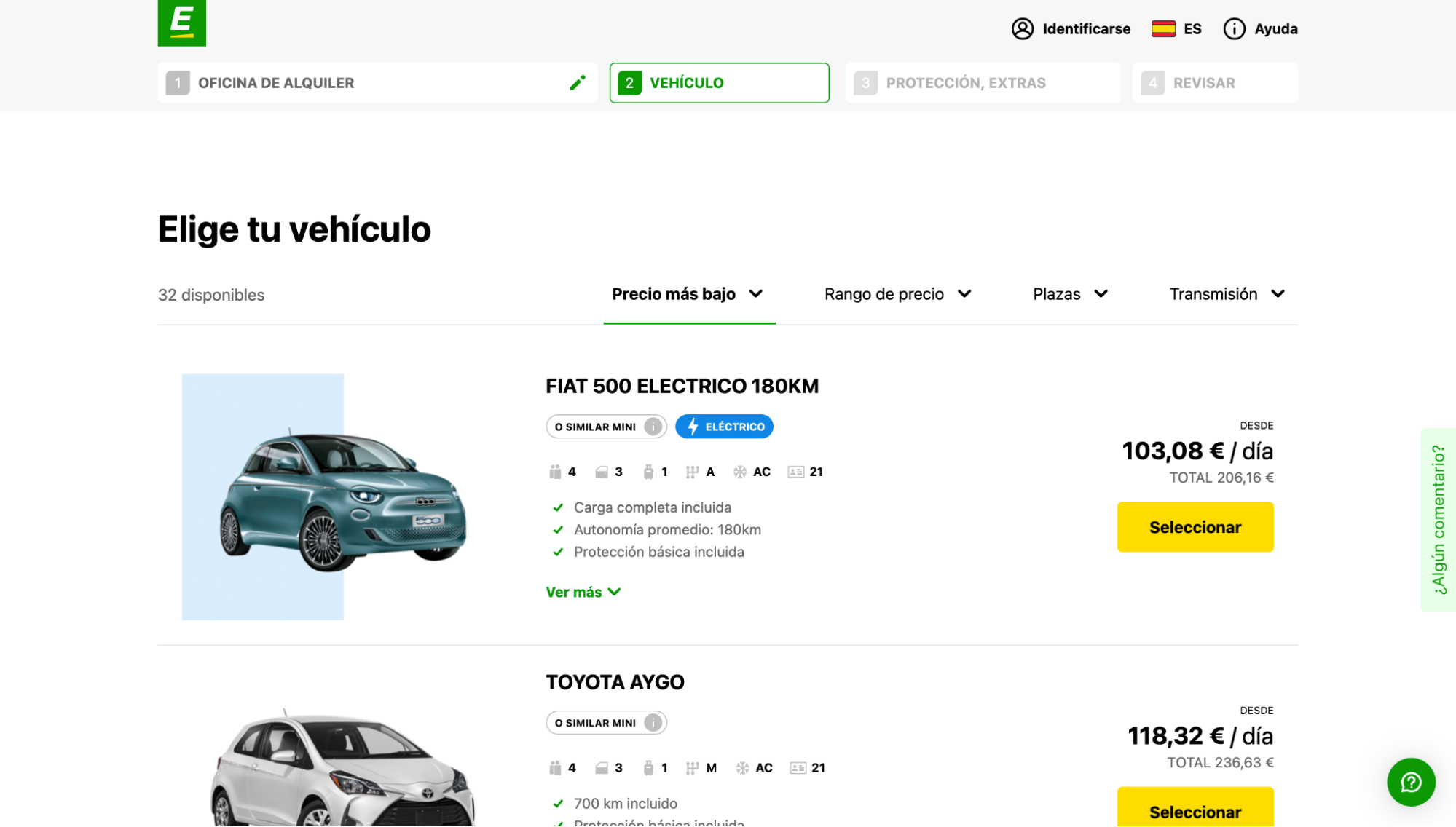 Imagen 7: Usar código promocional en Europcar