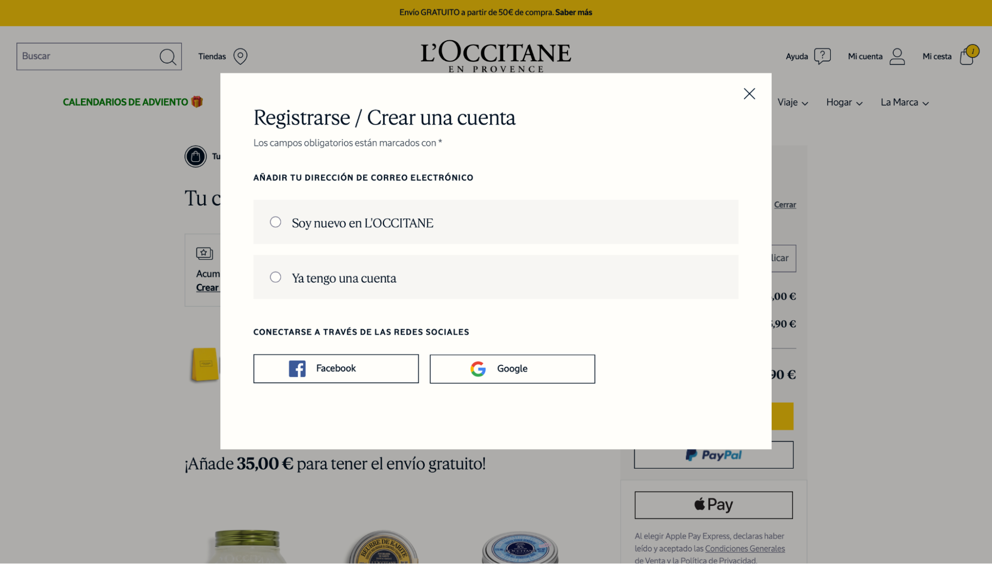 Imagen 10: Usar código promocional en L'Occitane