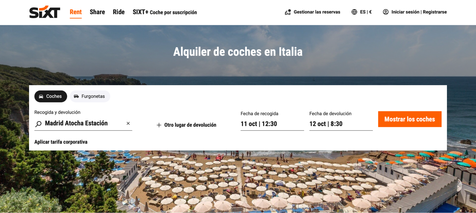 Imagen 16: Usar código promocional en Sixt