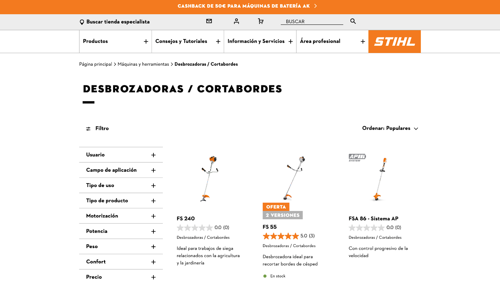 Imagen 2: Usar código promocional en STIHL