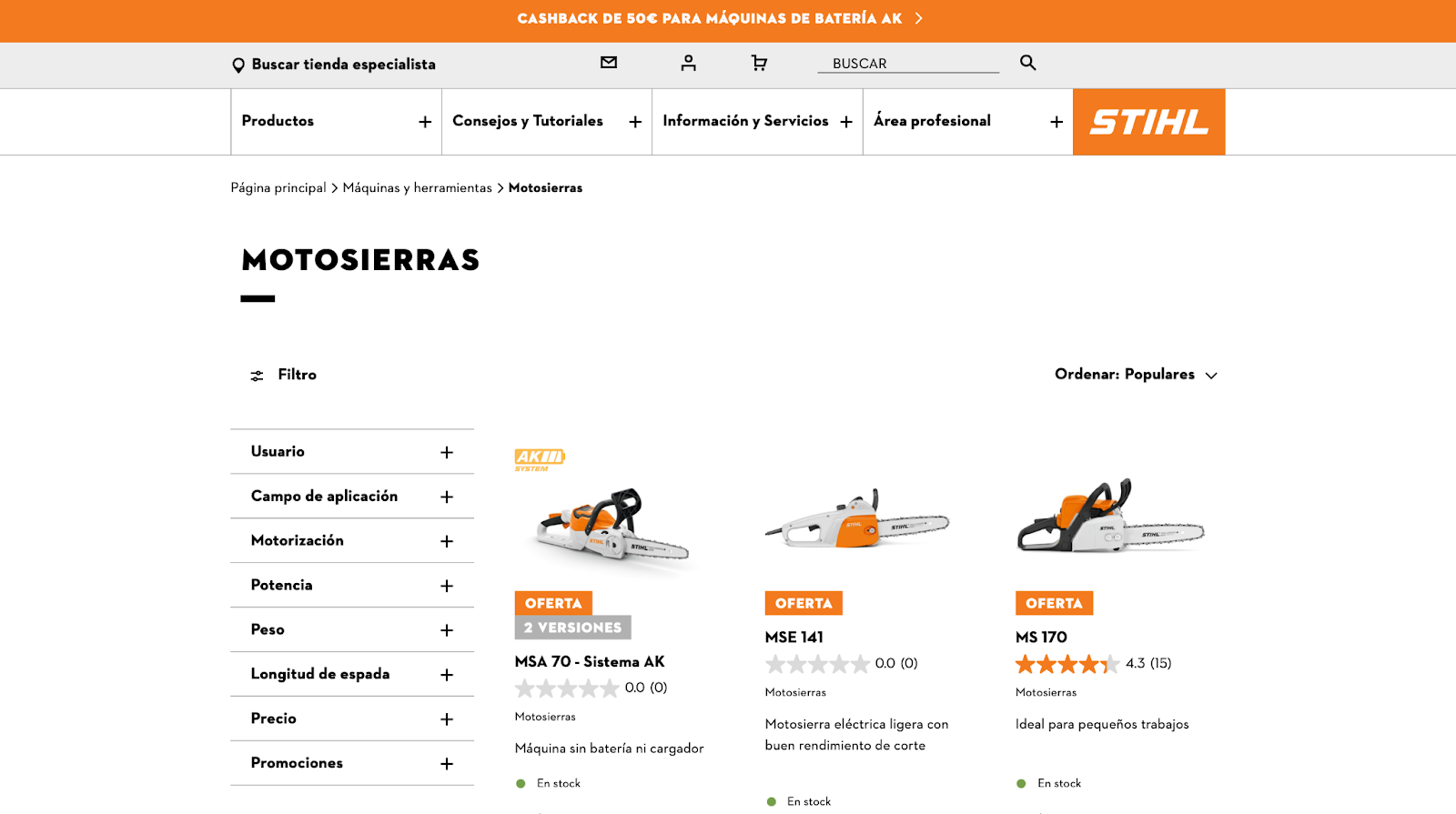 Imagen 12: Usar código promocional en STIHL