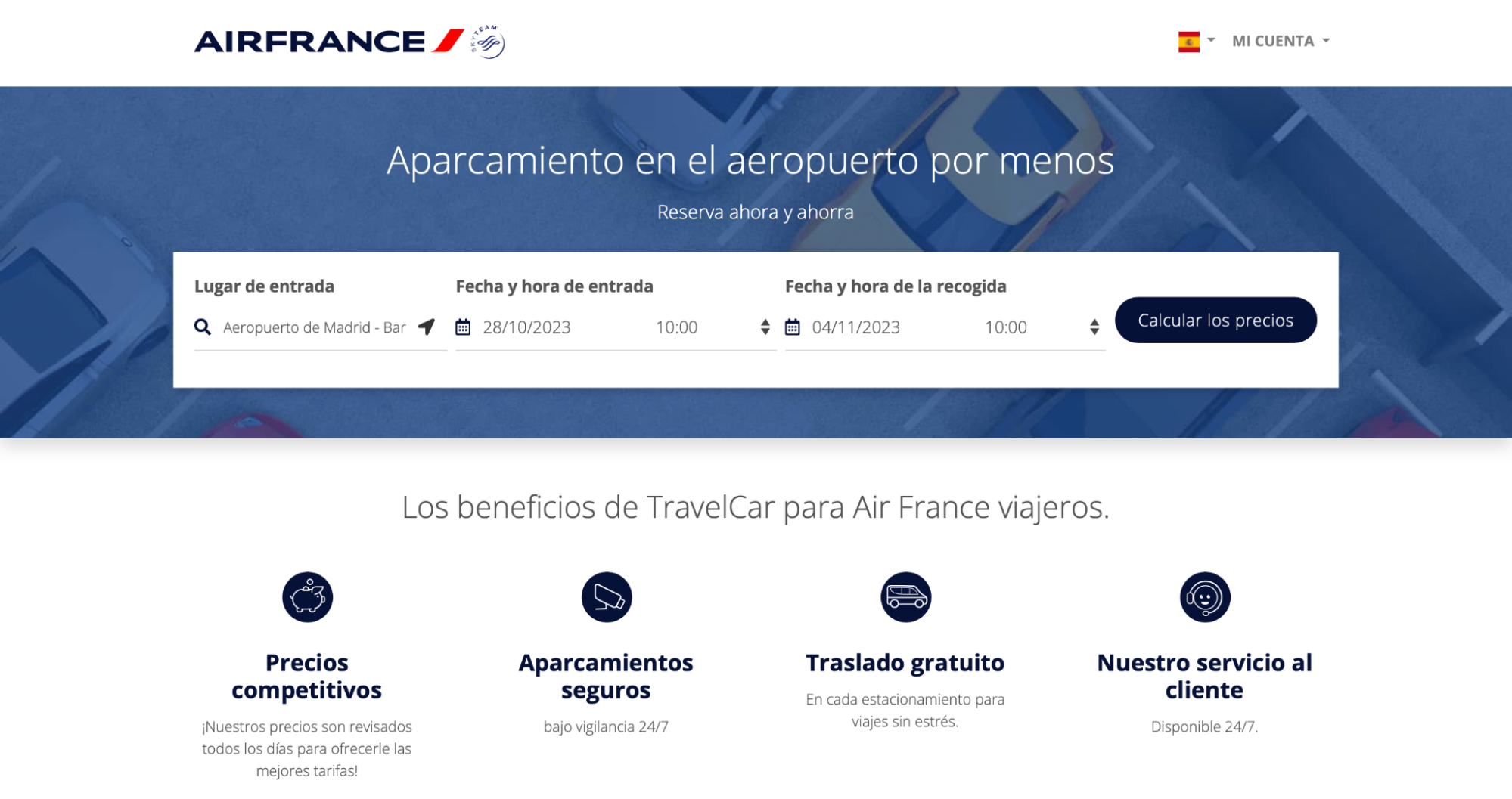 Imagen 7: Usar código promocional en Air France