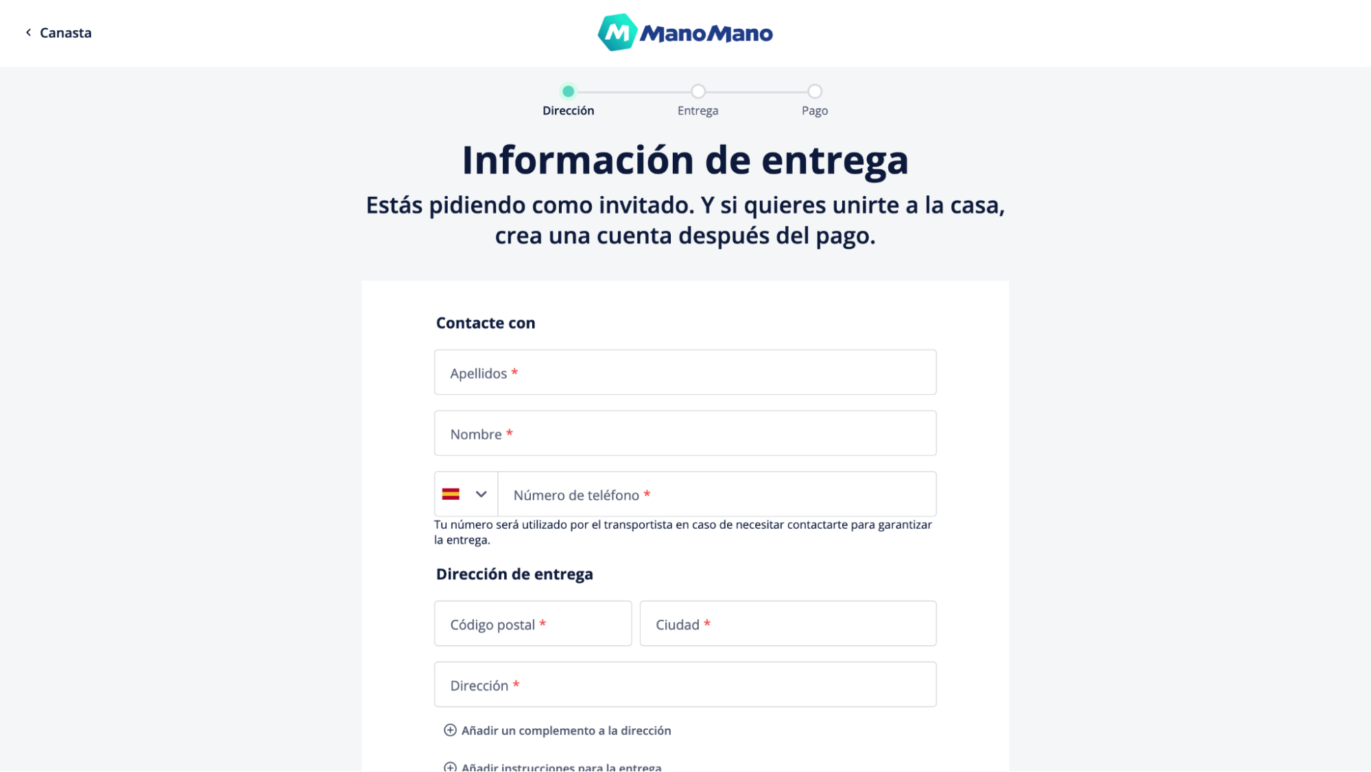 Imagen 10: Usar código promocional en ManoMano