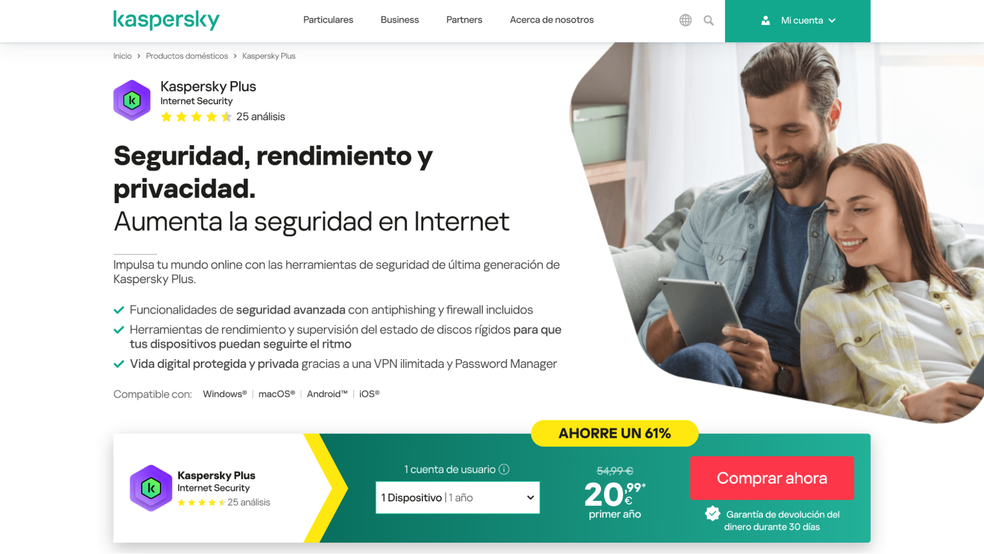 Imagen 2: Usar código promocional en Kaspersky