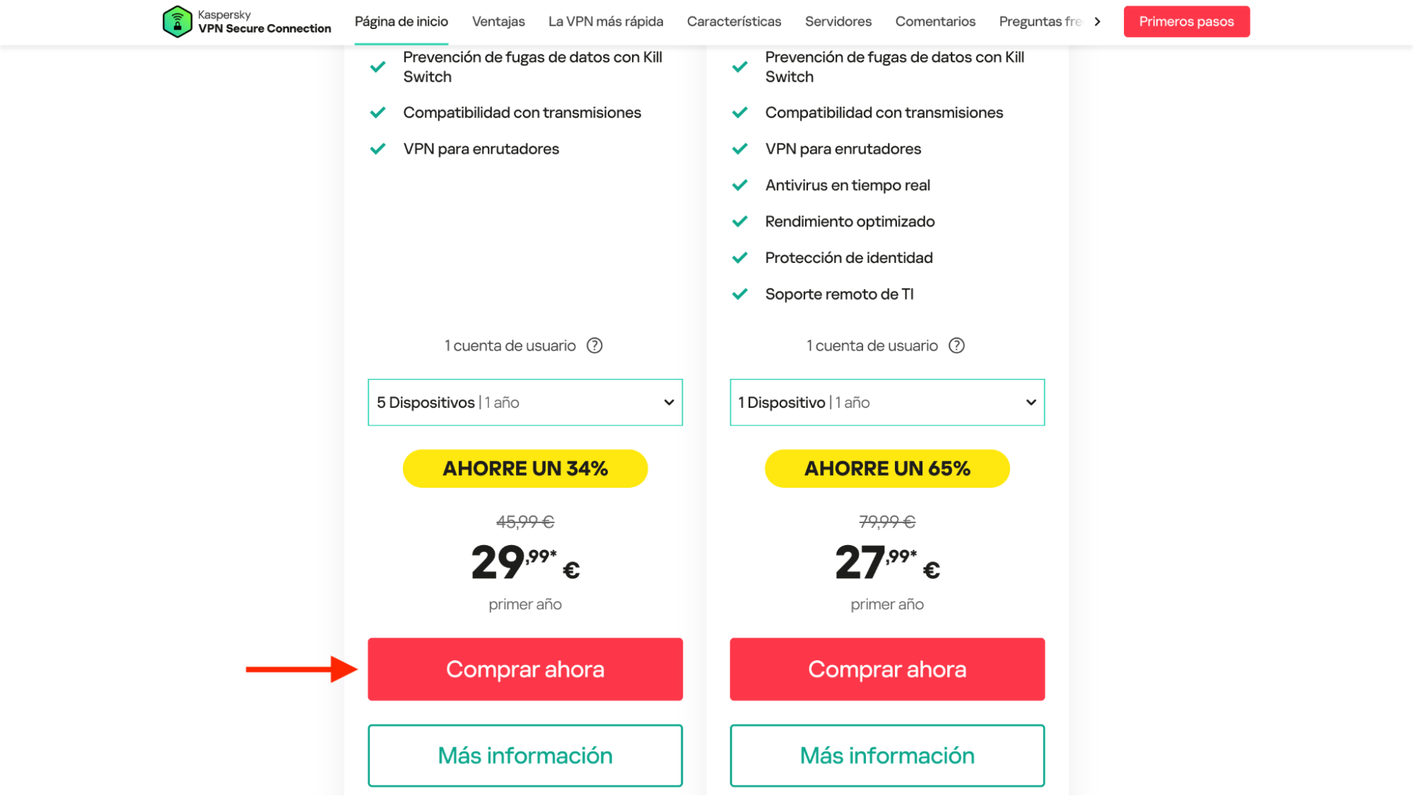 Imagen 5: Usar código promocional en Kaspersky