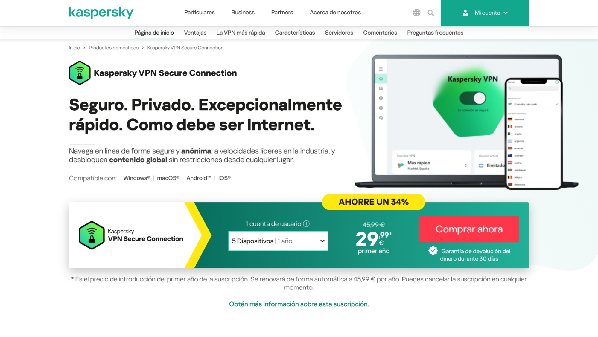 Imagen 10: Usar código promocional en Kaspersky