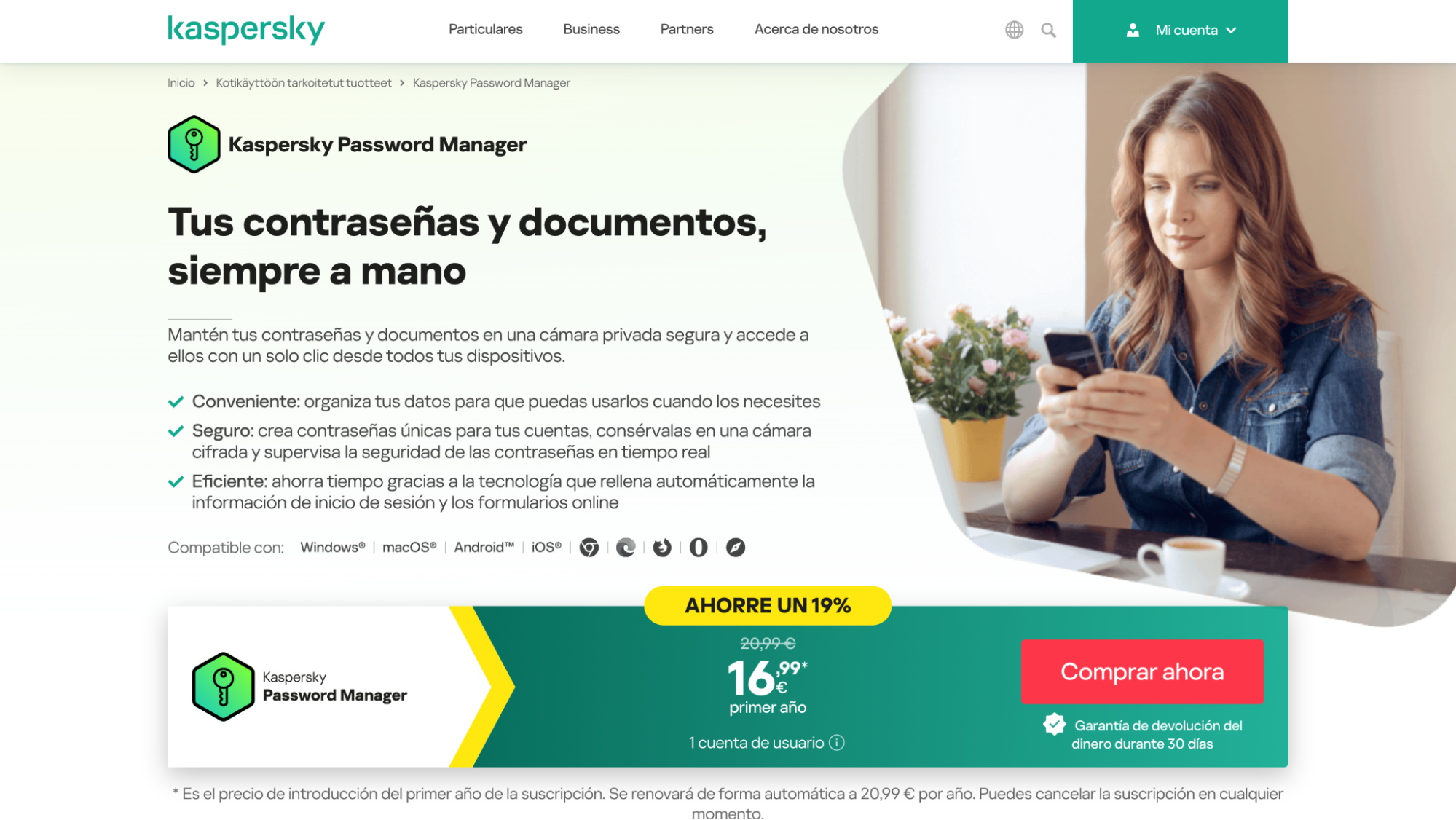 Imagen 11: Usar código promocional en Kaspersky