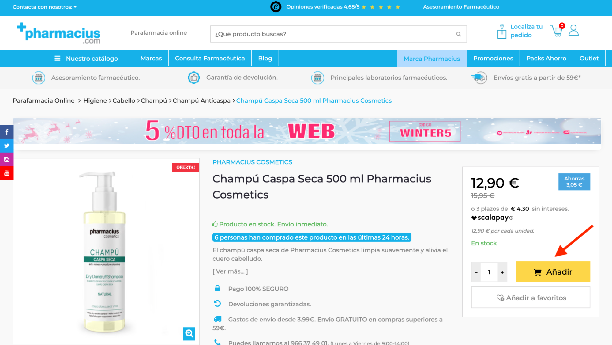 Usar código promocional en Pharmacius