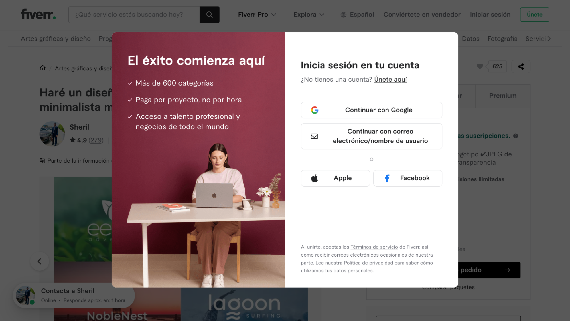 Imagen 2: Usar código promocional en Fiverr