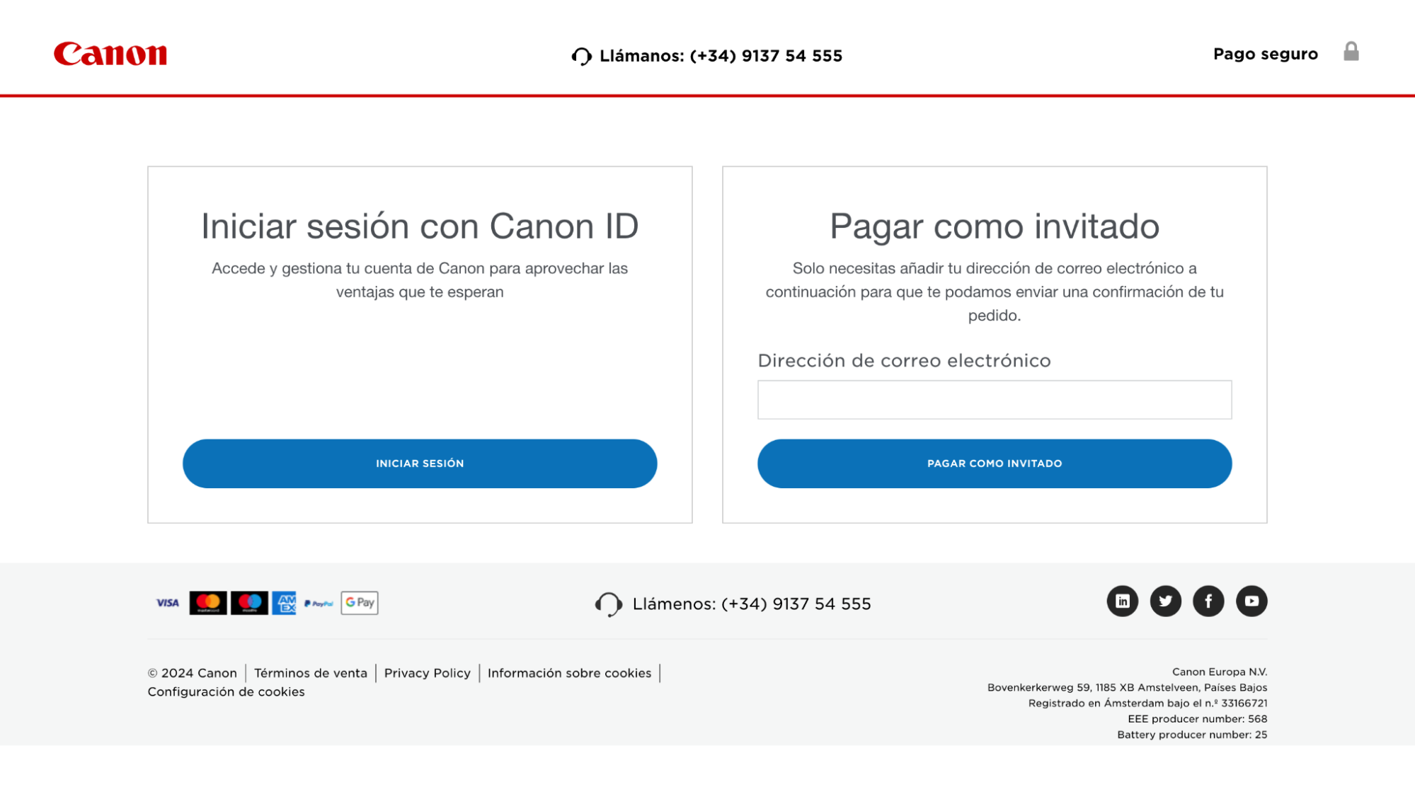 Imagen 3: Usar código promocional en Canon