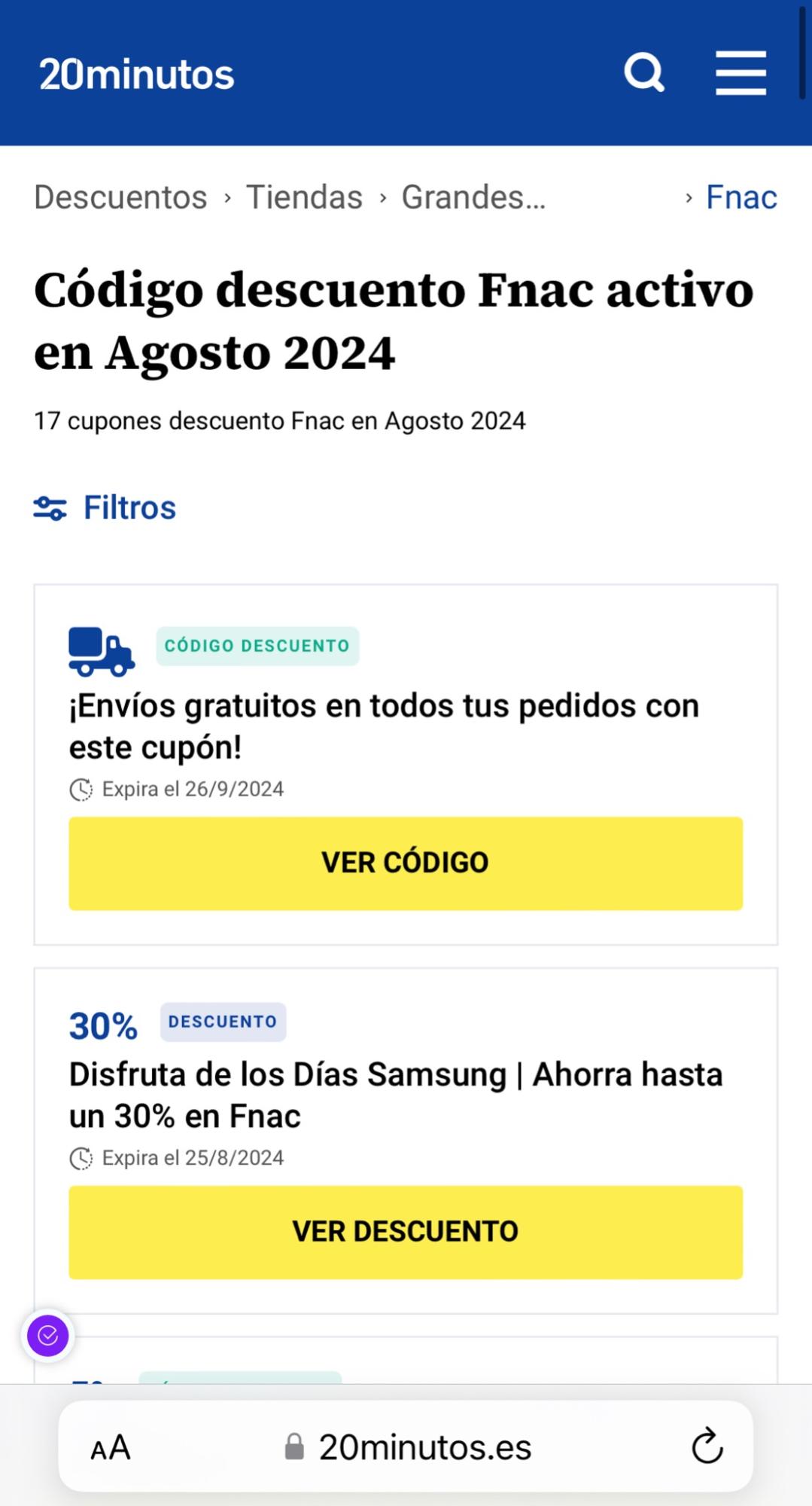 Descuentos Fnac en Público Usar código promocional en Fnac
