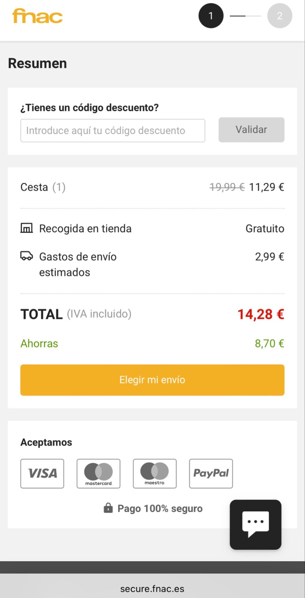 Imagen 3: Descuentos Fnac en Público Imagen 3: Usar código promocional en Fnac