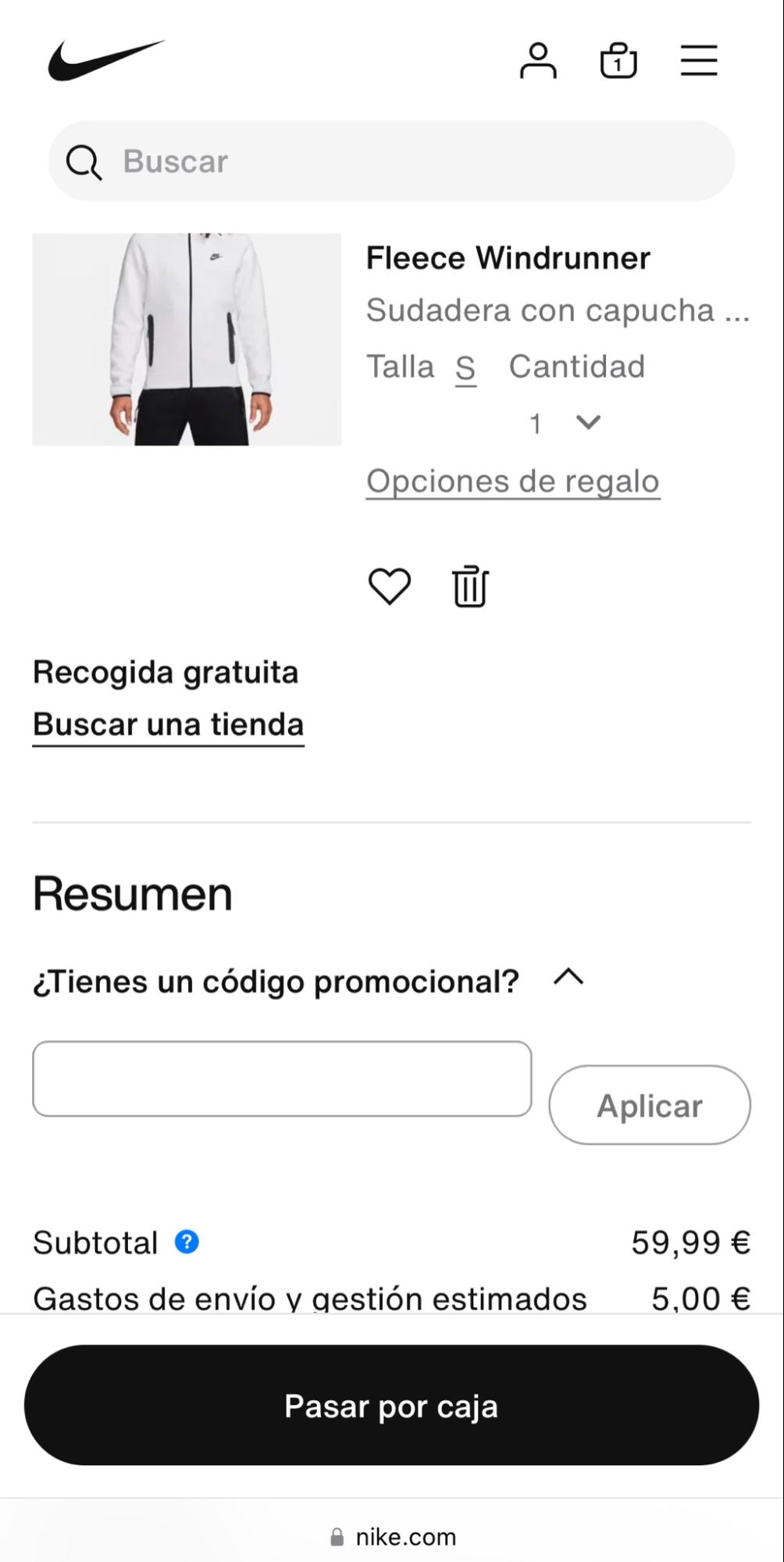 Imagen 4: Descuentos Nike en Público Imagen 4: Usar código promocional en Nike