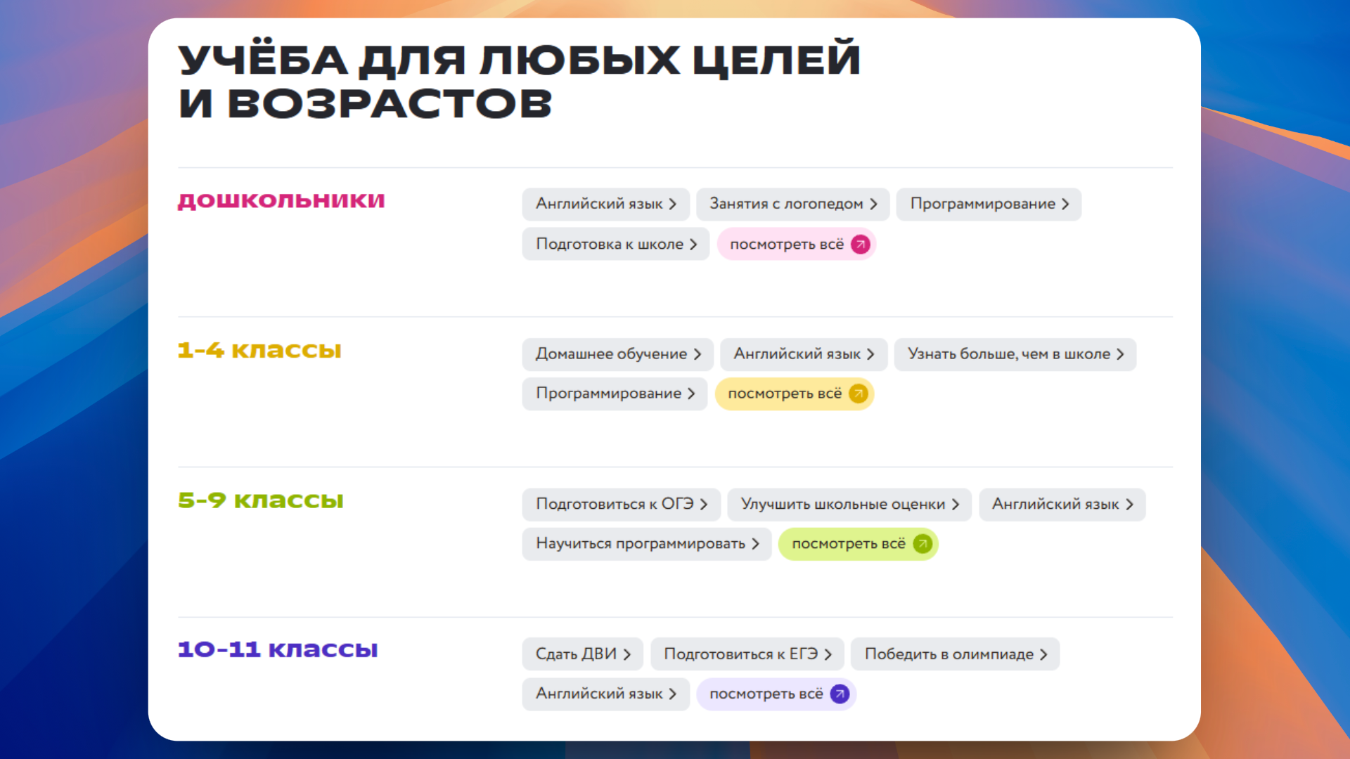 услуги foxford