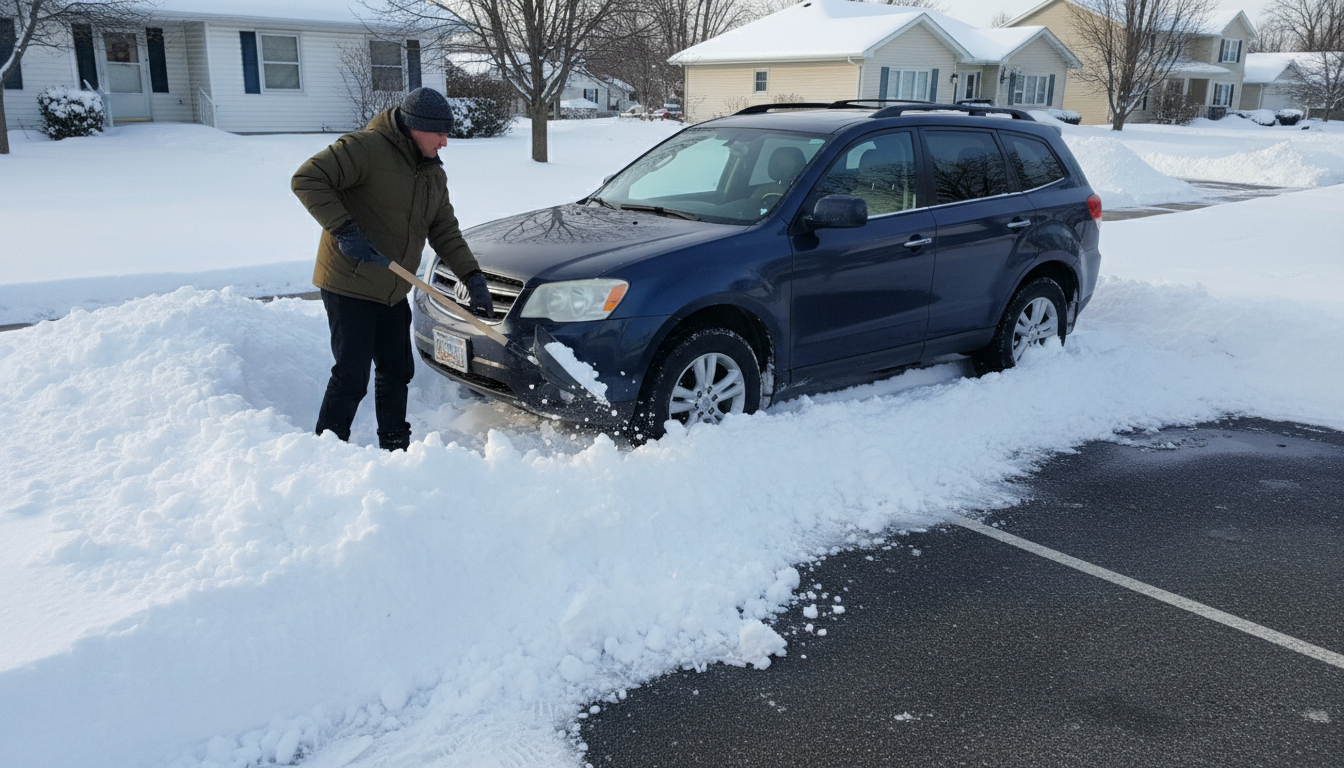 как чистить машину от снега