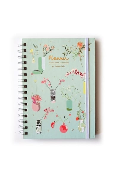 Planner Camila León - Menta - Flores para tu semana