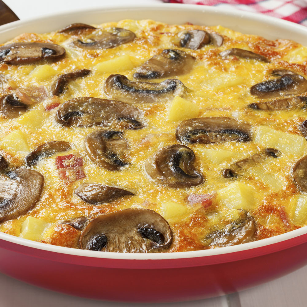 ¡Tortilla de champiñones en pocos pasos!