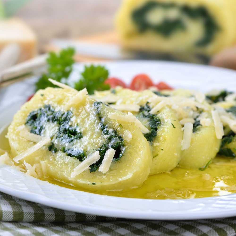 ¡Rollos de papas con espinacas!
