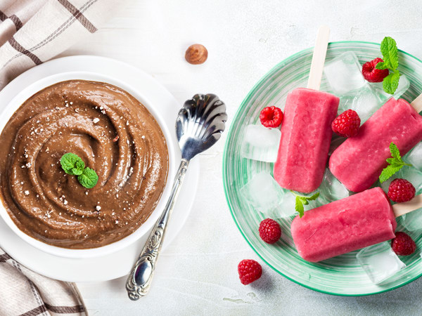 Helados naturales y postres veganos, combinación sana y deliciosa