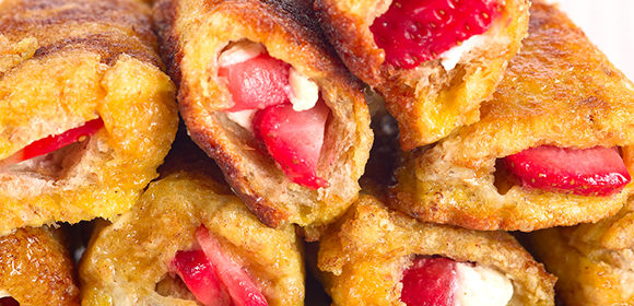 Rollitos de crema de avellanas en el día de los enamorados