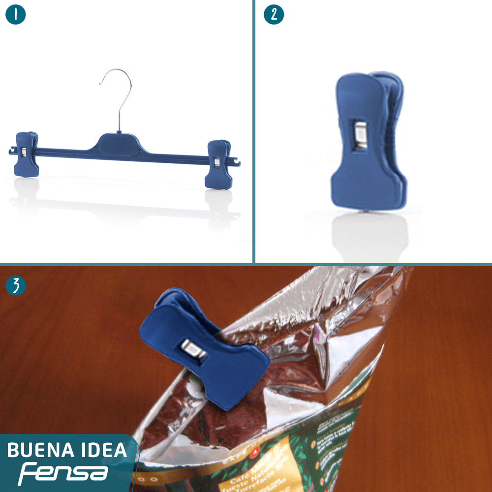 ¡Usa los clips de tus ganchos de ropa para cerrar bolsas!