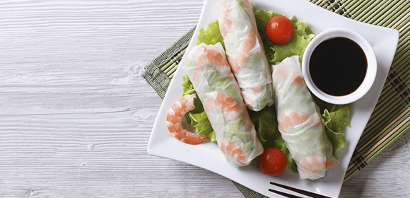 Deliciosos rollitos de papel de arroz