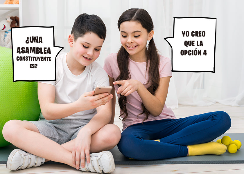 Niños contestando una trivia