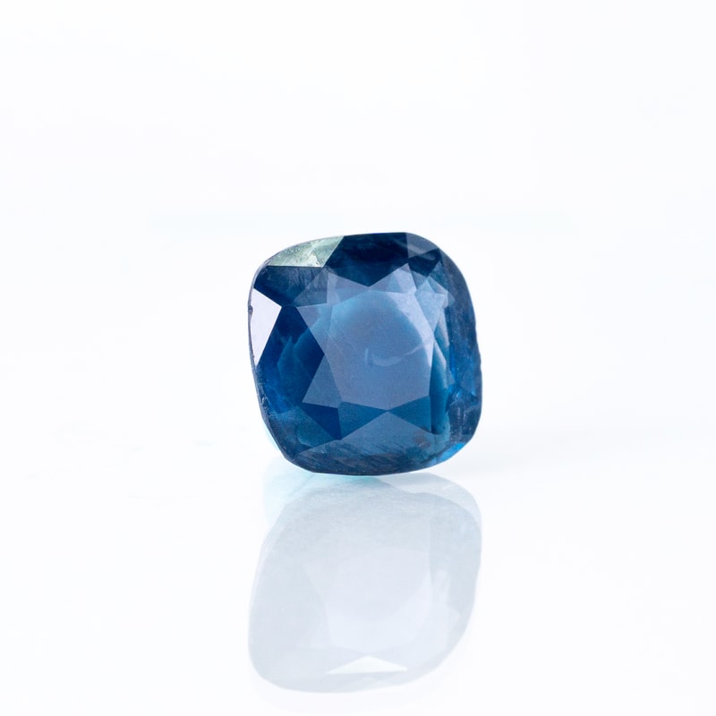 2.54 CT Heated Cushion Blue Sapphire.