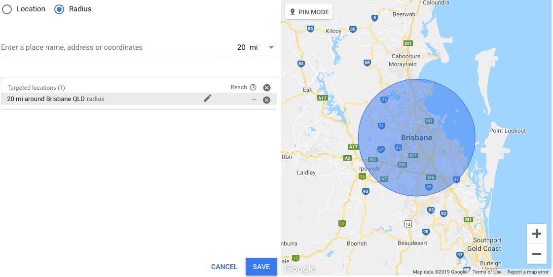 Google Ads Set Up Location Radius