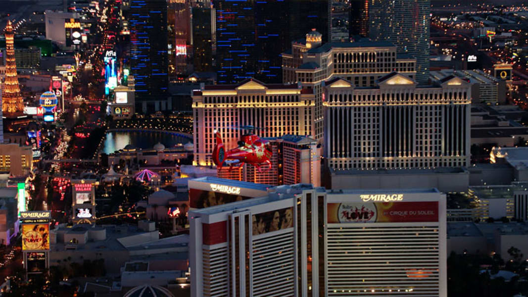 Helicopter Ride Las Vegas Strip, Night Lights Tour - 15 Minutes (INCLUDES LIMO HOTEL TRANSFER)