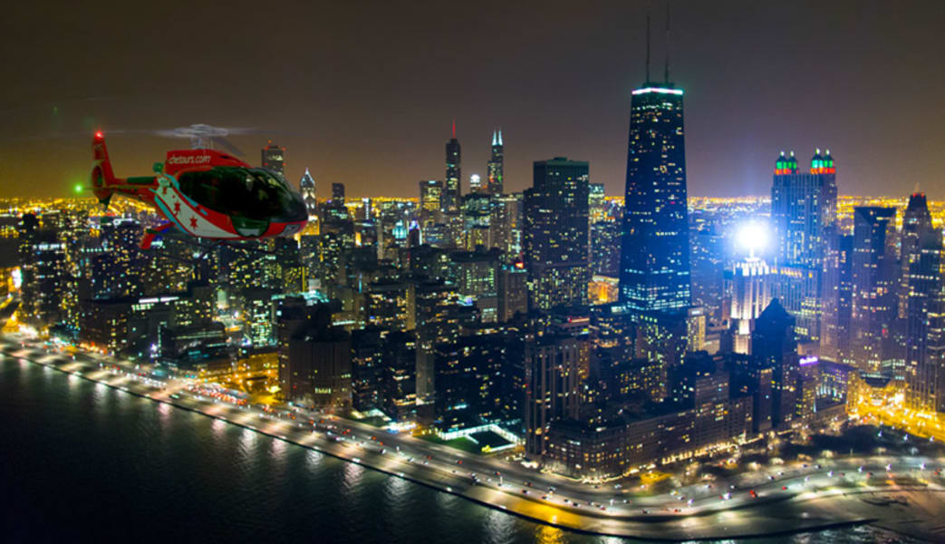 Helicopter Tour Chicago, City Lights Night Flight - 15 Minutes