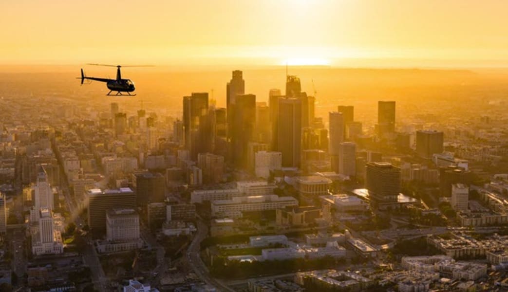 Private Helicopter Ride Los Angeles, Sunset Tour with Champagne - 1 Hour