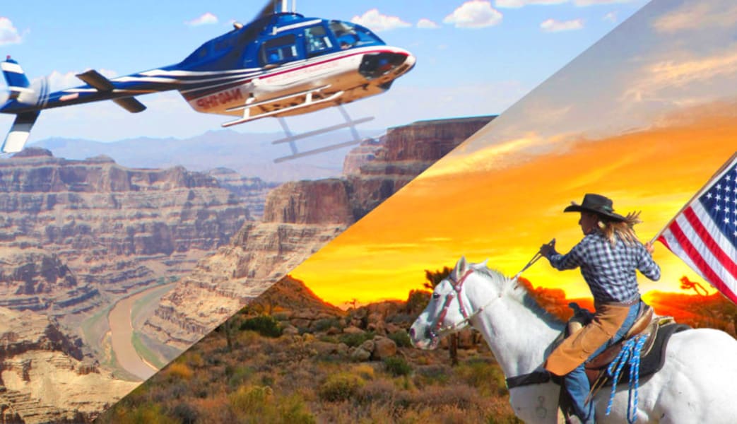 Helicopter Tour Grand Canyon West with Horseback Ride - 20 Minute Flight (Las Vegas Shuttle Included)