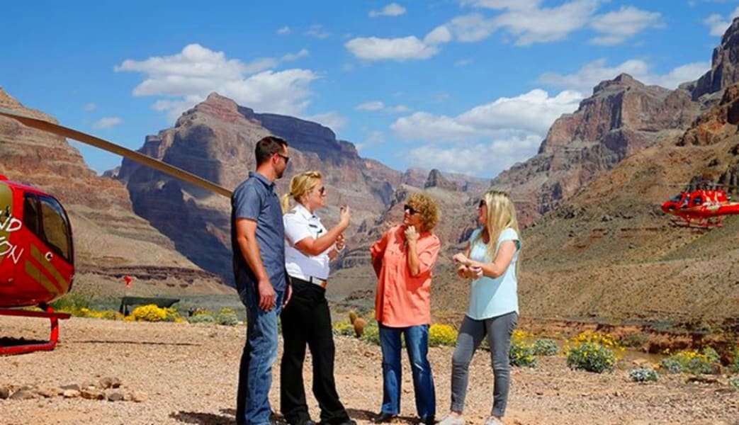 Motor Coach Bus Tour to Grand Canyon West Rim From Las Vegas With Helicopter Flight, Pontoon Boat Ride and Skywalk Access - Full Day