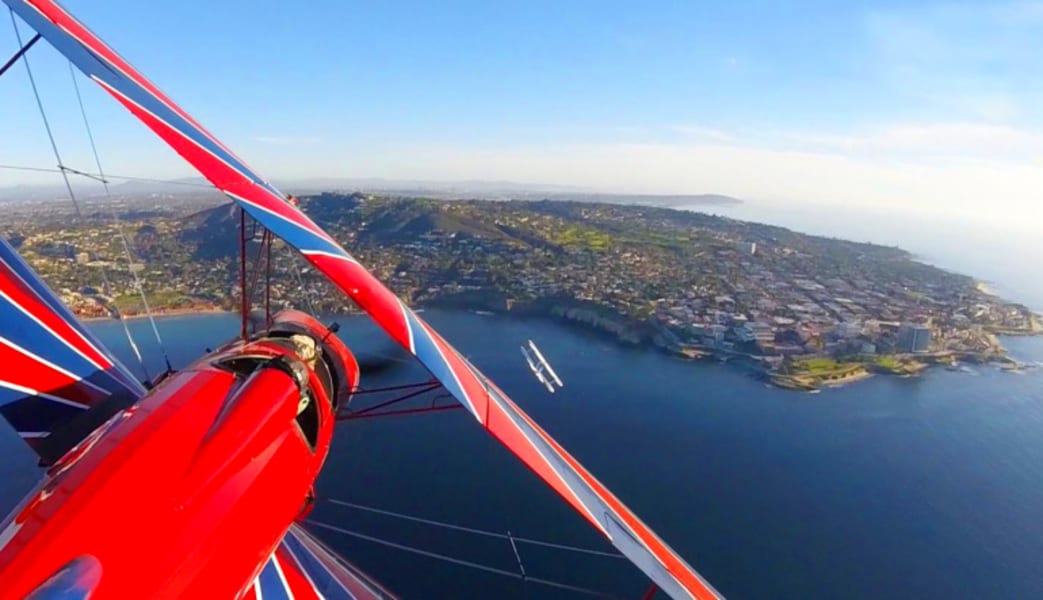 Image of Biplane Formation Flight San Diego, Beach Run - 35 Minutes