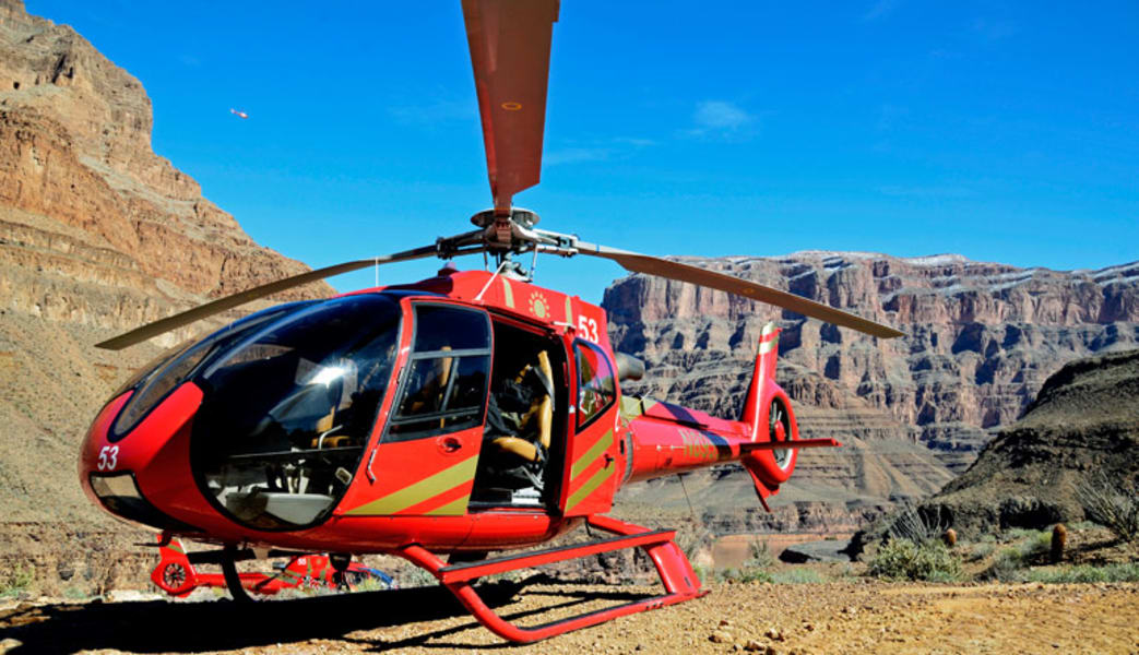 Grand Canyon Helicopter Tour with Canyon Floor Champagne Landing - 4 Hours (Hotel Shuttle Included)