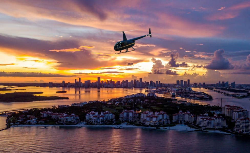 Private Helicopter Miami South Beach Sunset Tour - 30 Mins