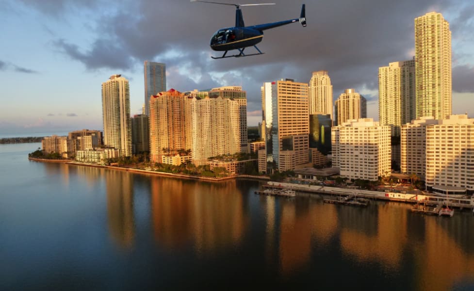 Private Helicopter Tour Complete Miami Sunset Tour - 50 Mins