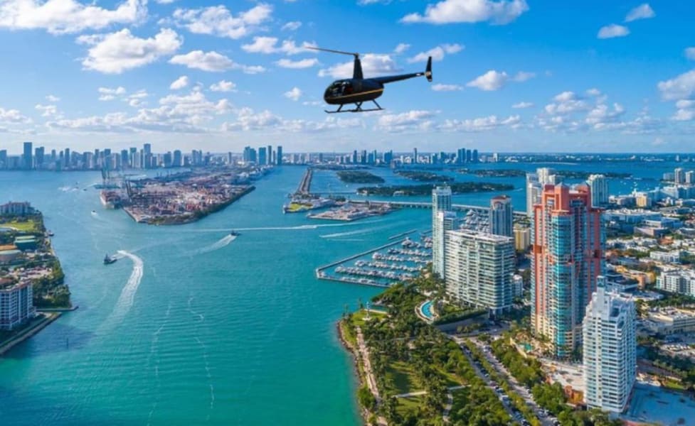 Private Helicopter Tour Complete Miami Flight - 50 Mins