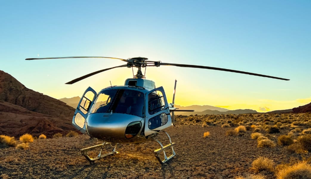 Sunset Grand Canyon And Valley Of Fire Helicopter Tour With Champagne Landing, Las Vegas - 4 Hours (FREE ROUND TRIP SHUTTLE FROM HOTEL!)