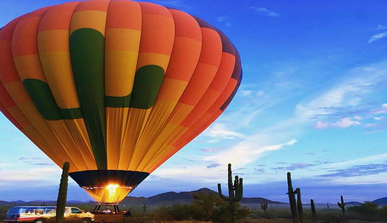 hot air balloon sunset rides