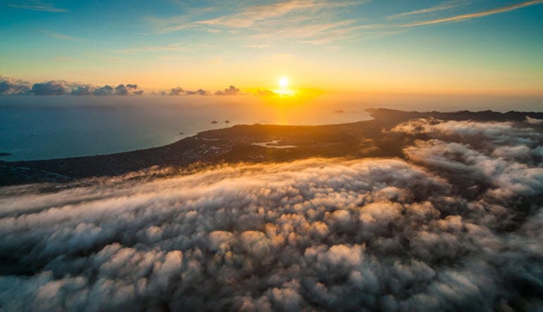 Sunset Helicopter tour oahu waikiki honolulu doors off ride