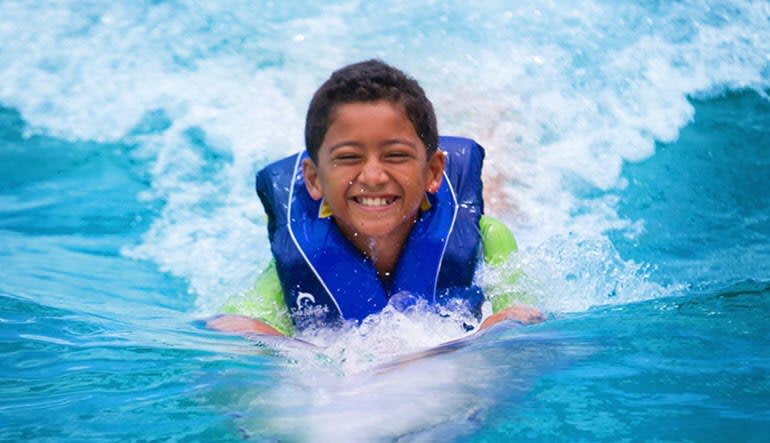 Dolphin Encounter swim with dolphins sea life park oahu hawaii Glide Child