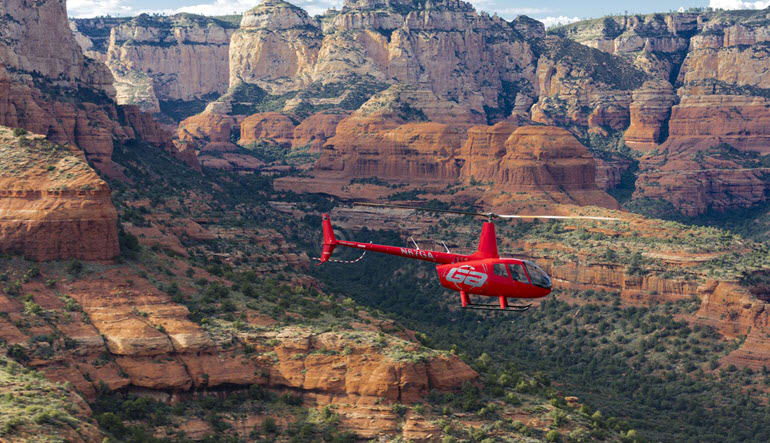 Helicopter Tour Sedona Rock Face