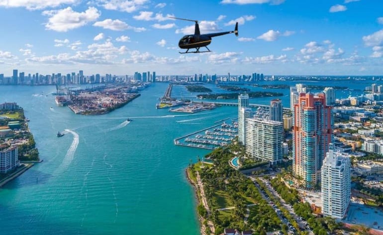 helicopter ride in miami south beach tour