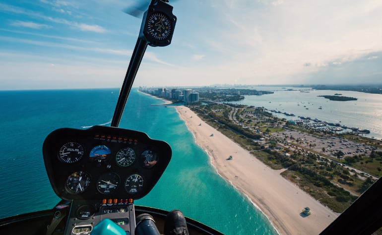 Private Helicopter Tour Complete Miami Sunset Tour - 50 Mins